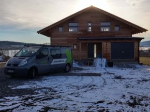 Neubau eines luxuriösen Holzhauses in Hůrka